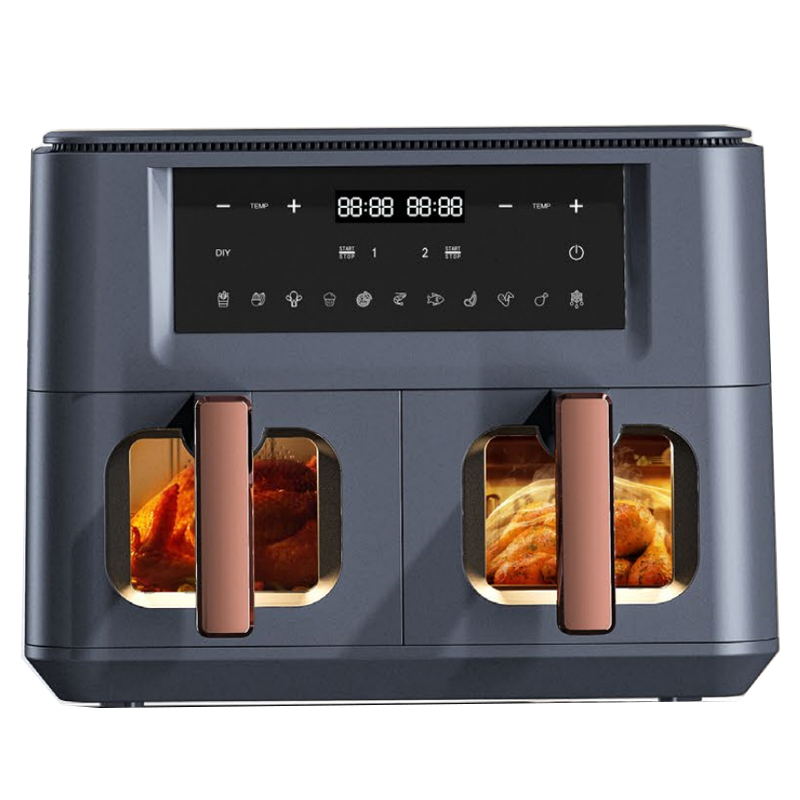 Double Basket Oil Free Smart Dual Air Fryer 9L Digital 2400W