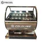 Front Opening Glass Door Gelato Showcase Display Freezer 1000L