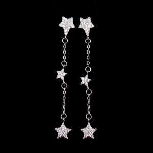 China Custom Made Silver Cubic Zirconia Earrings Jewelry With Logo Printed wholesale