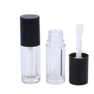 China White, Black, Pink Plastic Lip Glaze Tube With Brush, Customizable Logo wholesale