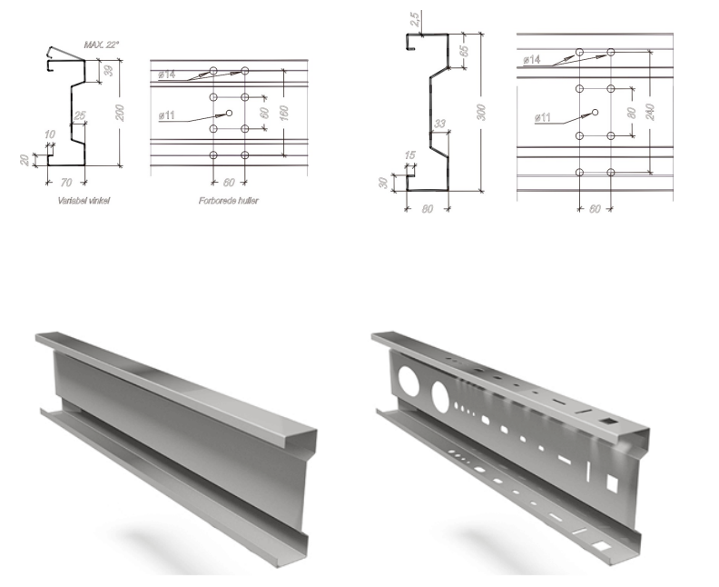Drawing profile of M purline or Singma purline