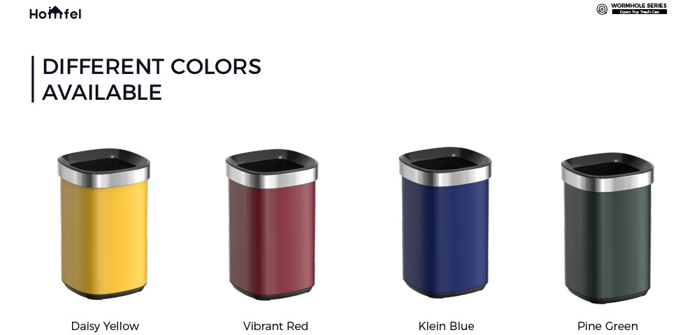 8L 12L 20L 30L Open Top Stainless Steel Trash Can Rectangular Customer Logo