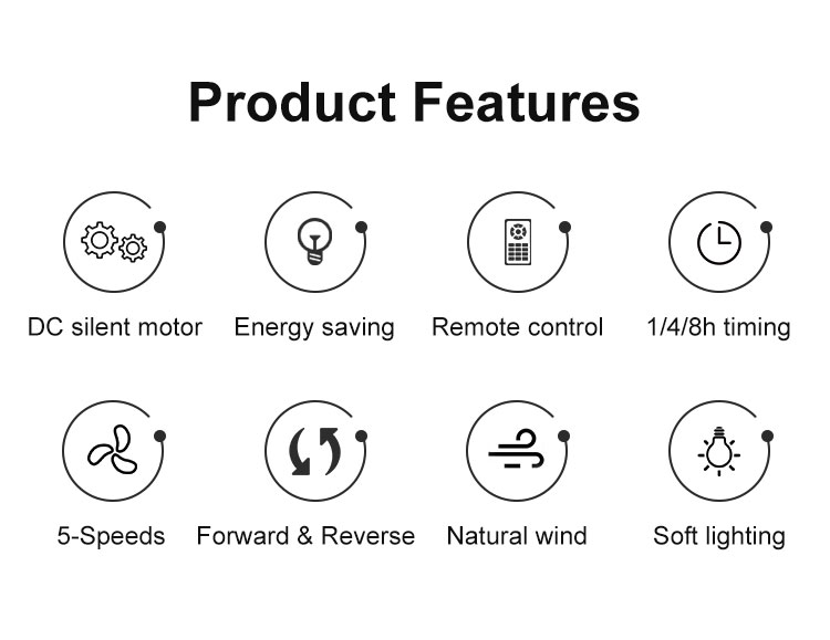 10- 6-Blade LED Ceiling Fan with Remote Control and Customizable Suspension Length