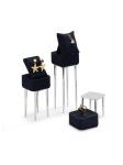 Metal Leatherette Pendant Earring Jewelry Trays Displays Black Jewelry Display