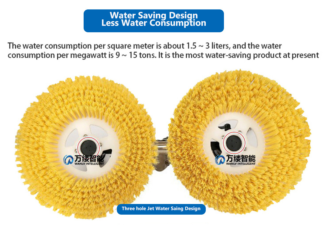 Hot Selling Best Solar Panel Cleaning Tool Equipment Double Head Solar Panel Cleaning Brush Electric Cleaning Brush