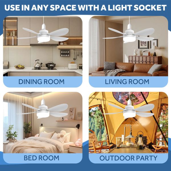 Smart Ceiling Fan with Light featuring 3-Speed Settings 15-Year Warranty and IP54 Rated for Bedroom and Living Room