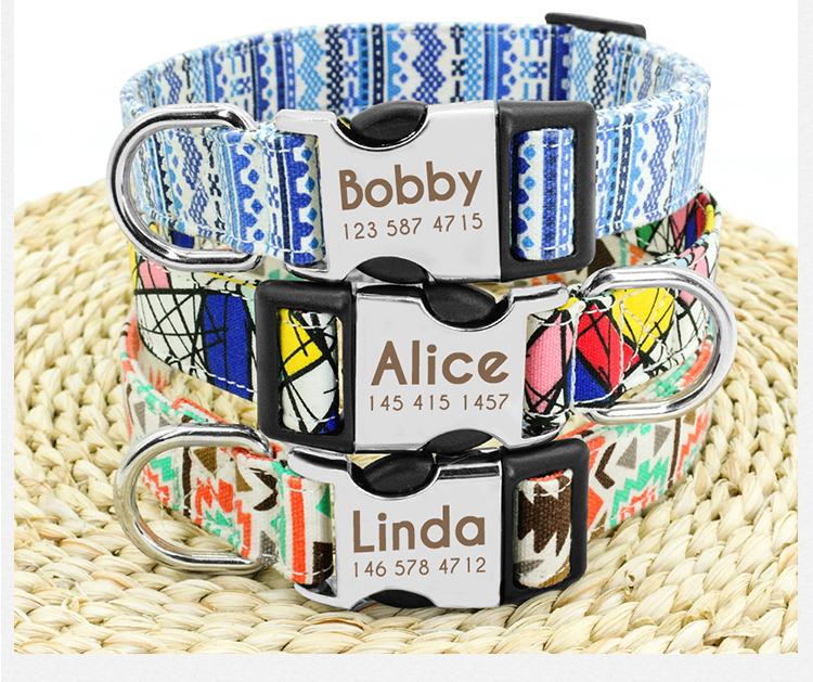 No Minimum Order Personalized Pet Collars Beautiful Pattern Sport Dog Collar