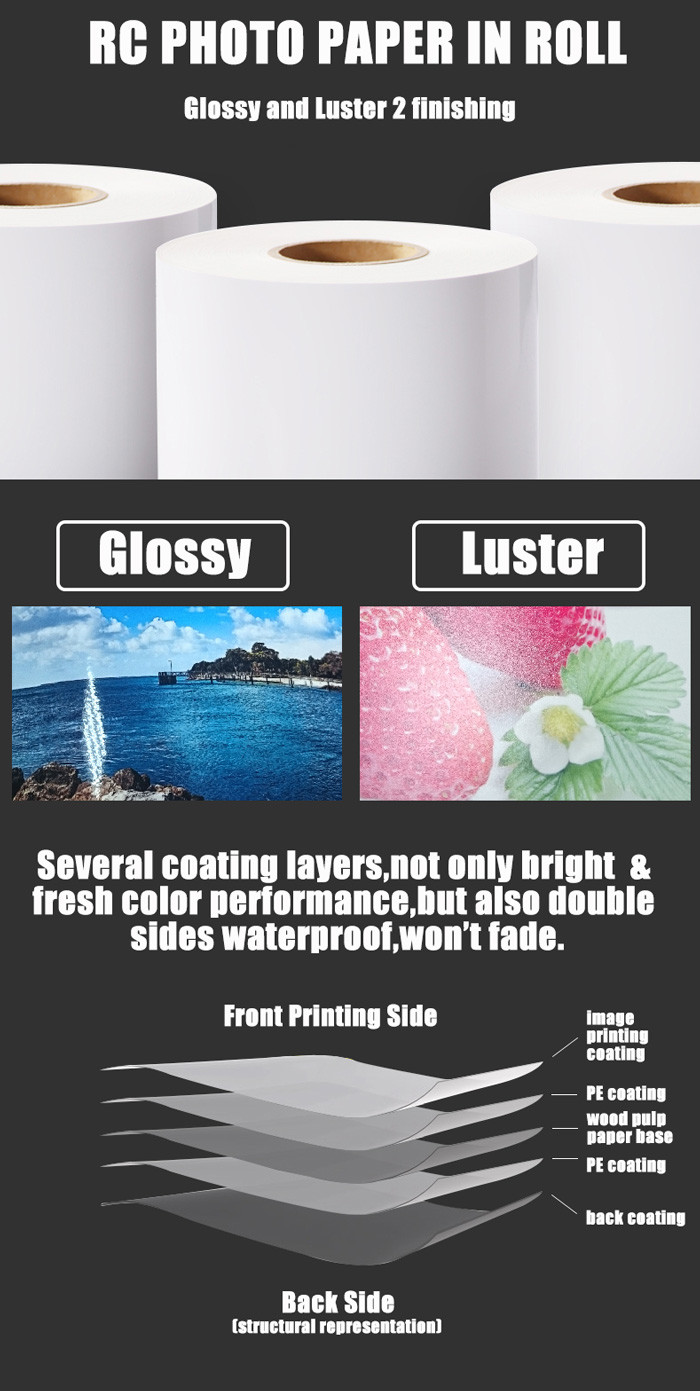 Resin Coated Glossy Photo Paper Roll