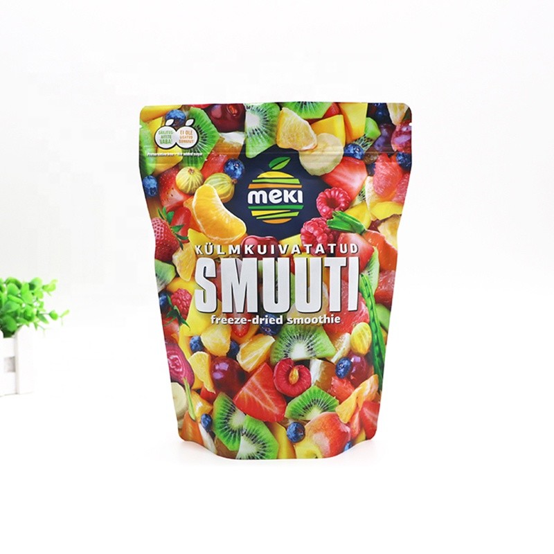 High Barrier zipper lock stand up 3 Sides Seal Heat Seal Pouches bottom gusset dry Fruits Plastic food Packing Bag