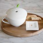 round wood tea food serving tray