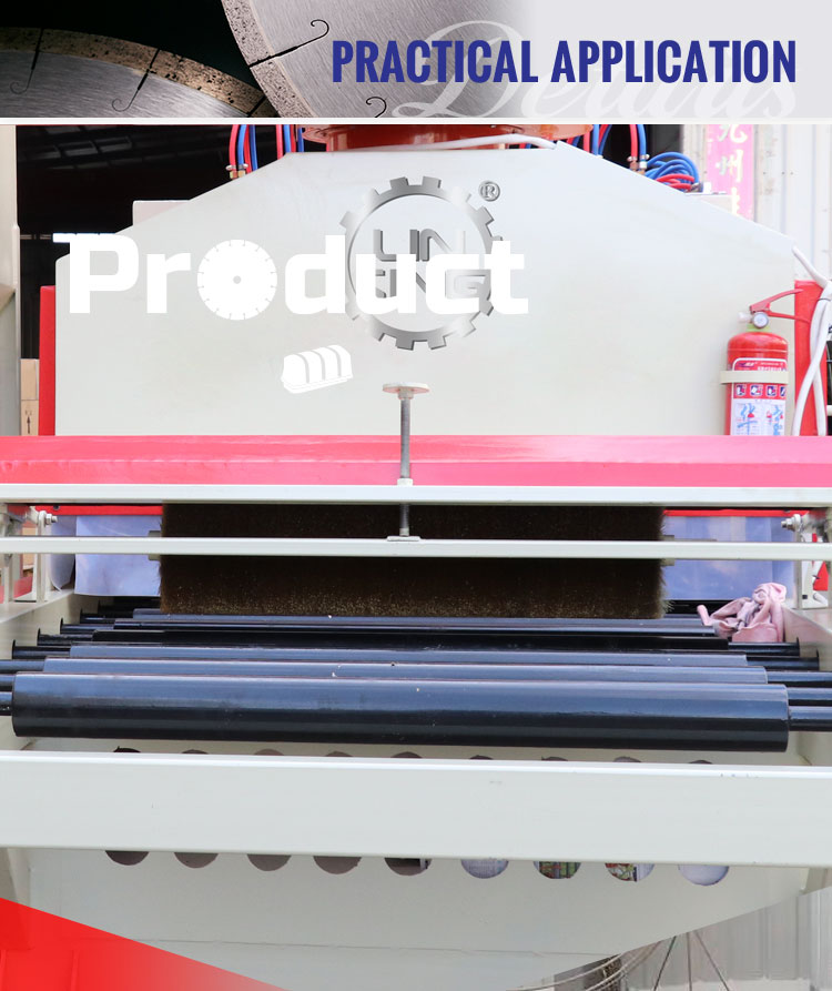 LINSING Flamed Stone Finish Processing Machine for Chiseled Rough Picking Granite Slab