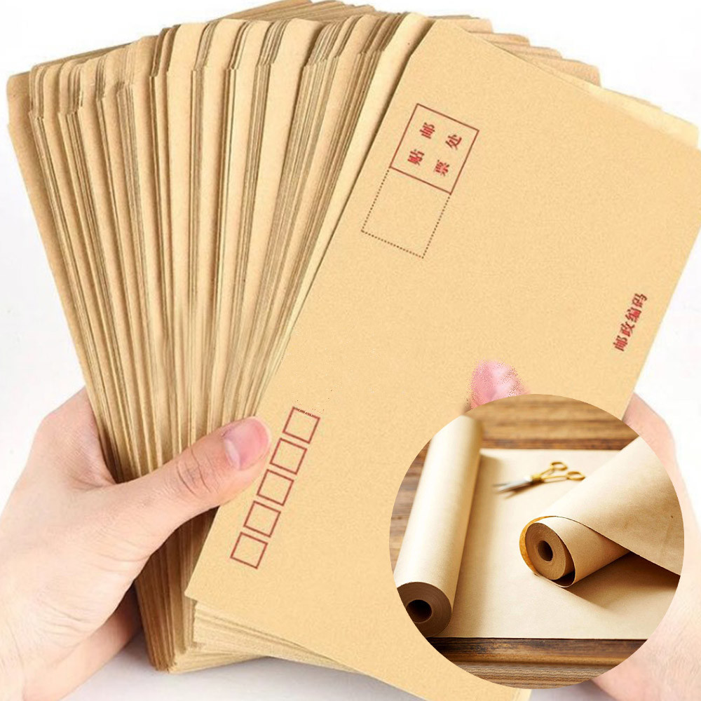Uncoated Tissue 50CM*150M Recycled Kraft Paper Sheets Wood Pulp