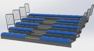 China Full Automatic HDPE Bench Retractable Gym Bleachers / Indoor Basketball Bleachers wholesale