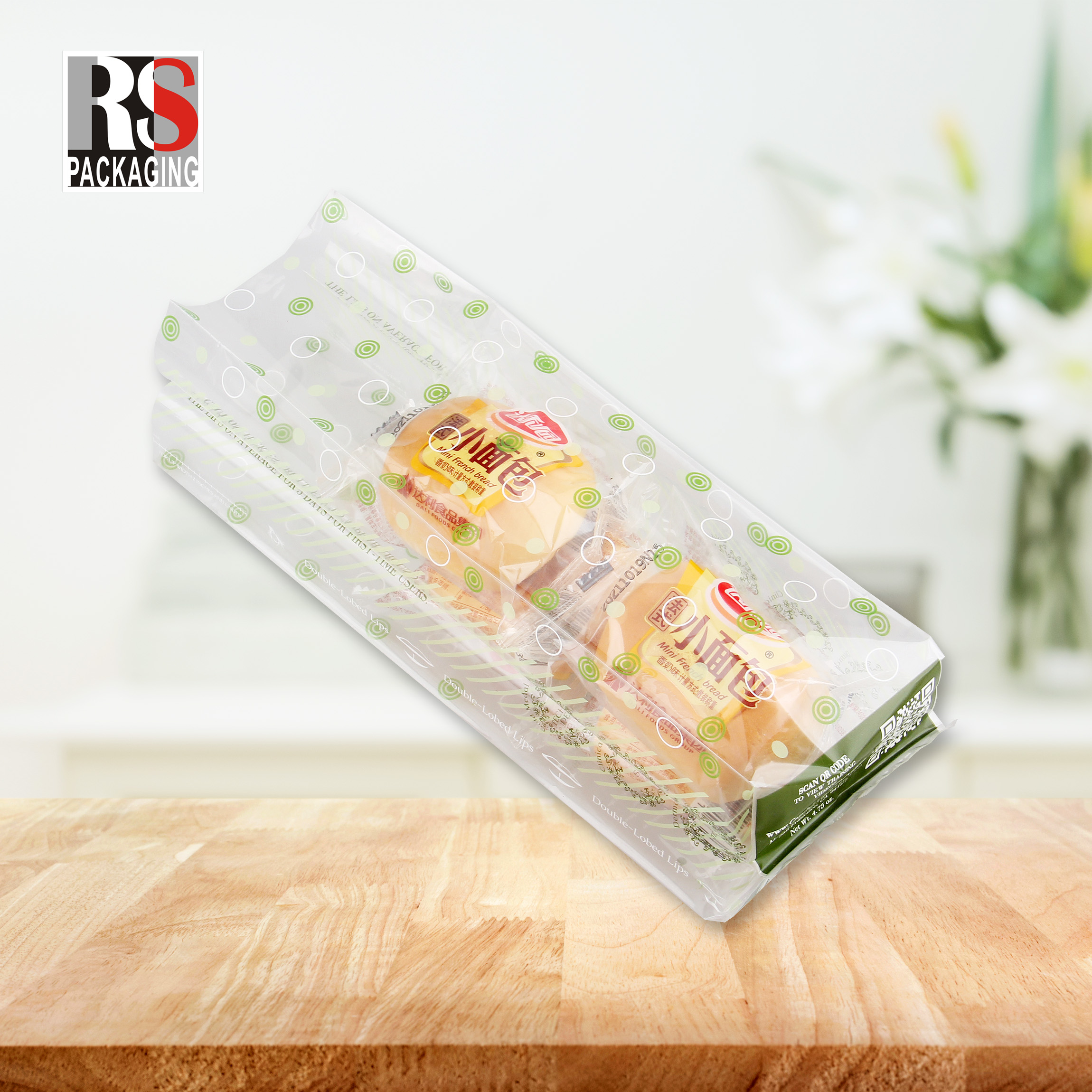 Bread Crossed Square Bottom PP Bags Plastic OPP Food Packaging Bopp Block Bottom Bags For Cake