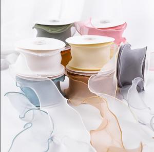 China Simple Bilateral Gauze Gifts Wrapping Flower Fishtail Organza Ribbon wholesale