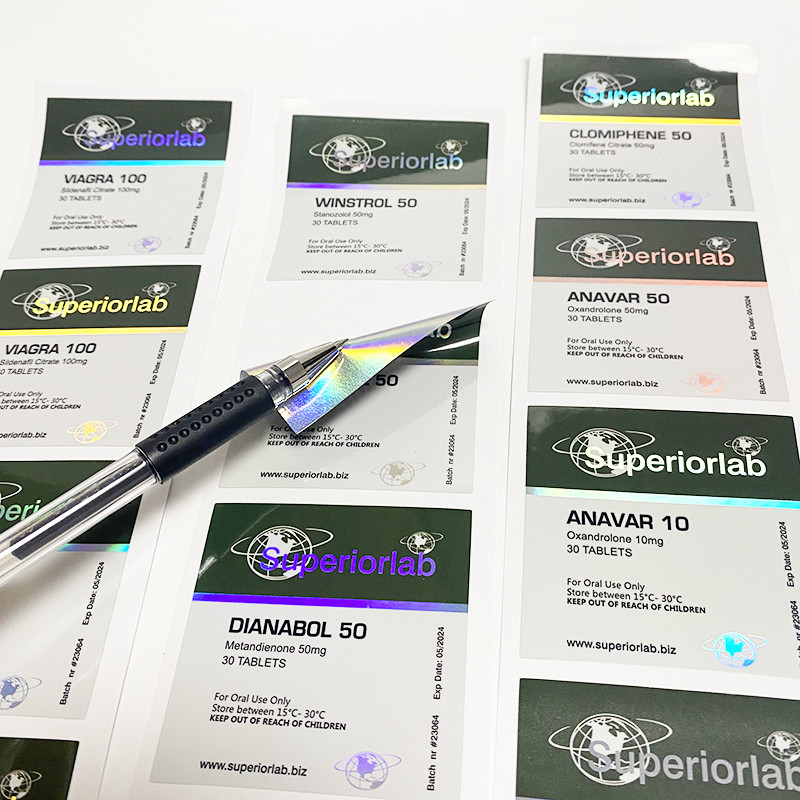 UV Printing 3.6x7.5cm Security Hologram Stickers For Pill Bottle