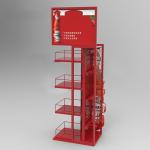 Red 4 Tiers Promotion Shelves Seasoning Stand Ketchup Bottle Display Rack
