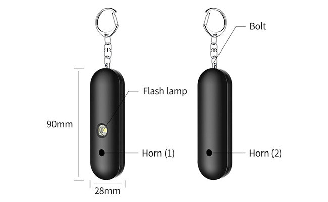 Self Defense 130DB Safety Alarm Keychain With LED Flashlights