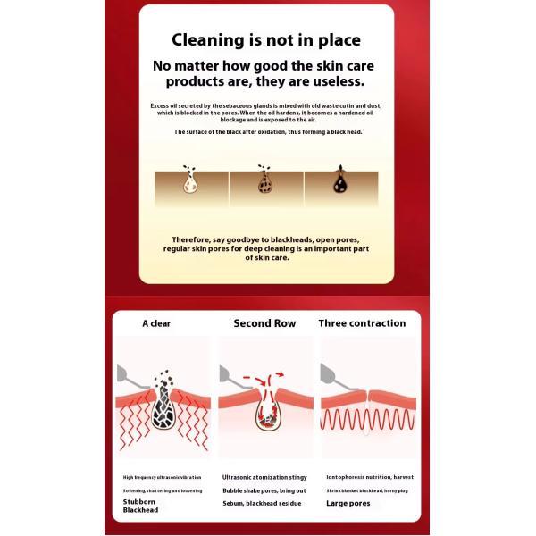 Red And Blue Light Sterilization Face Skin Spatula Beauty Facial Scrubber Waterproof