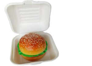 China Bagasse Burger 6 Inch Biodegradable Takeout Containers wholesale