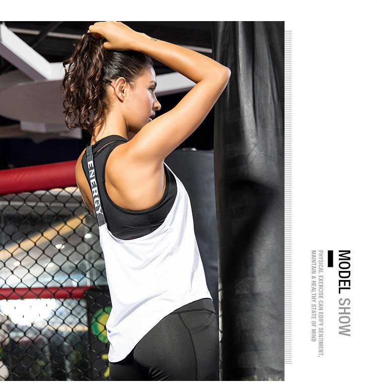 Women dry fit open side loose plain breathable sport bra gym tank top