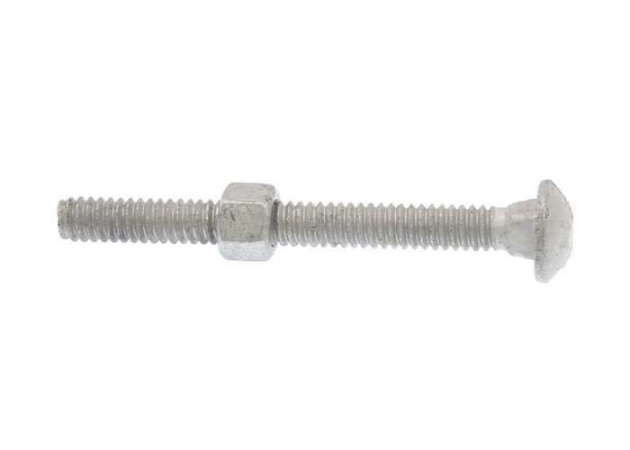 Galvanized Steel Carriage Bolt And Nut 3/8" X 3" For Chain Link Fencing