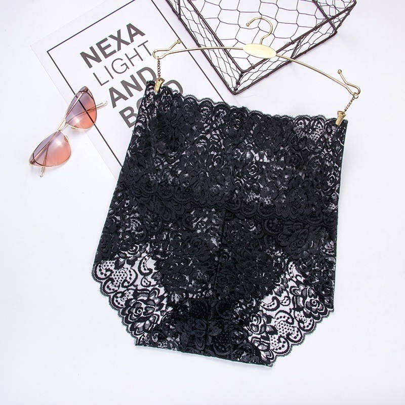 Womens High Waisted Lace Panties Plus Size Sexy Underwear Brief Hipster Panties
