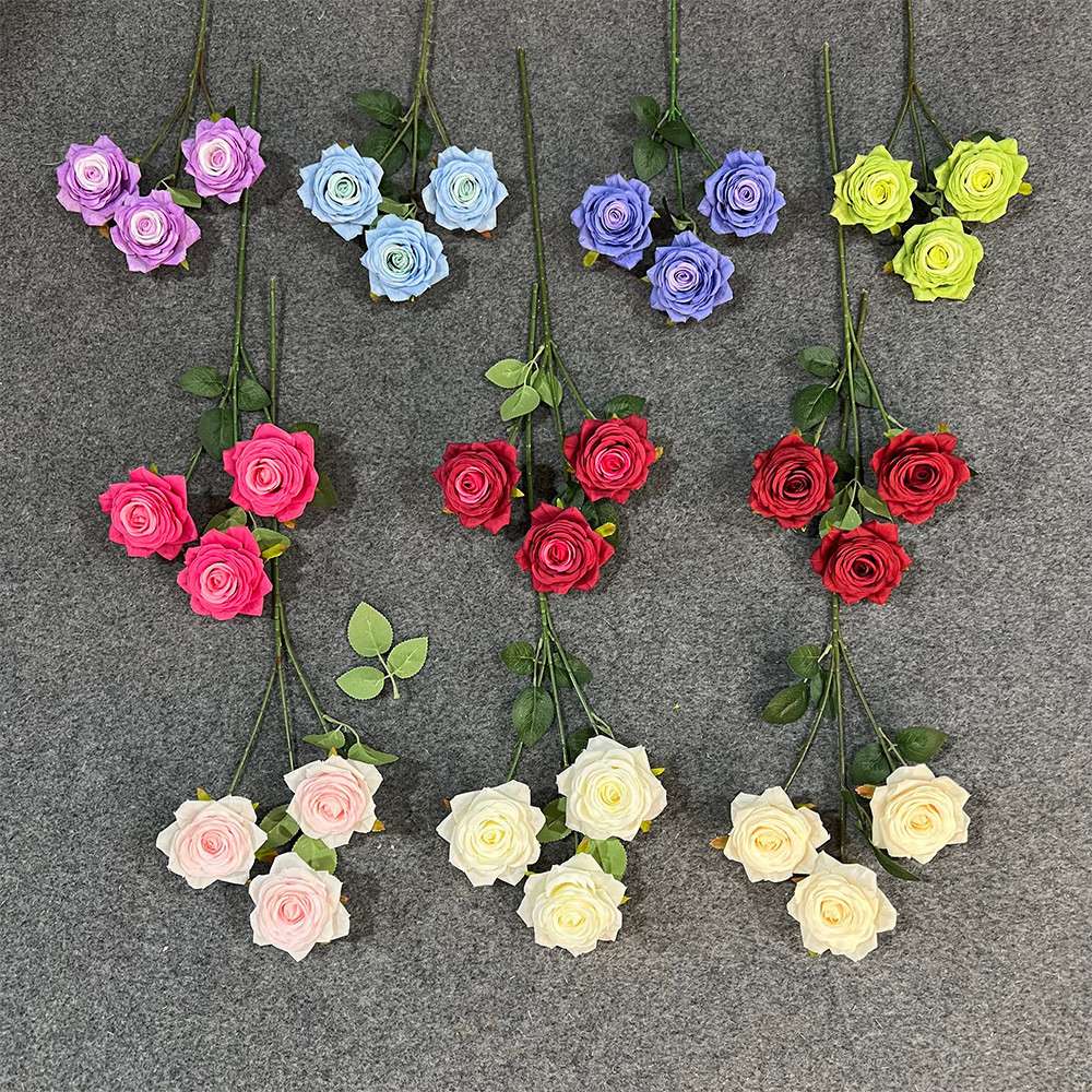 Three thousand layered rose imitation real and fake flower bouquets for weddings, high-end artificial silk flower decorations, living room decorations