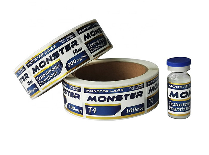 Customised adhesive plastic PP PE PET sticker label for vial packaging