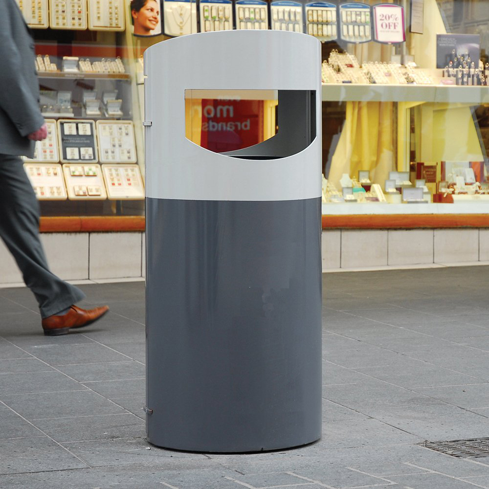 Outdoor Public Steel Garbage Can Park Street Metal Recycling Waste Trash Bin