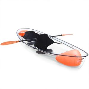 China Relaxing Small Sea Kayak , Clear Plastic Canoe With Transparent Seat / Paddle wholesale