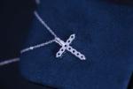 ODM 925 Sterling Silver Neckalce Diamond Cross Pendant Jewelry
