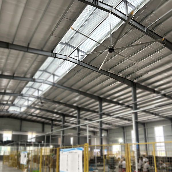 24ft Aluminum Magnesium Alloy HVLS Industrial Ceiling Fan For Warehouse High Voltage