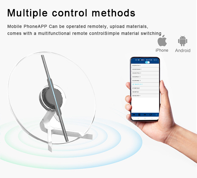40CM Holographic Projection 3D Fan Smart Holofan 3D With Motion Sensor