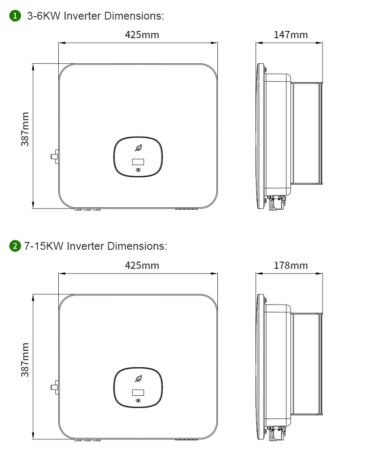 10KW 13KW 15KW Growatt On Grid Solar Inverter Three Phase For Solar Power System