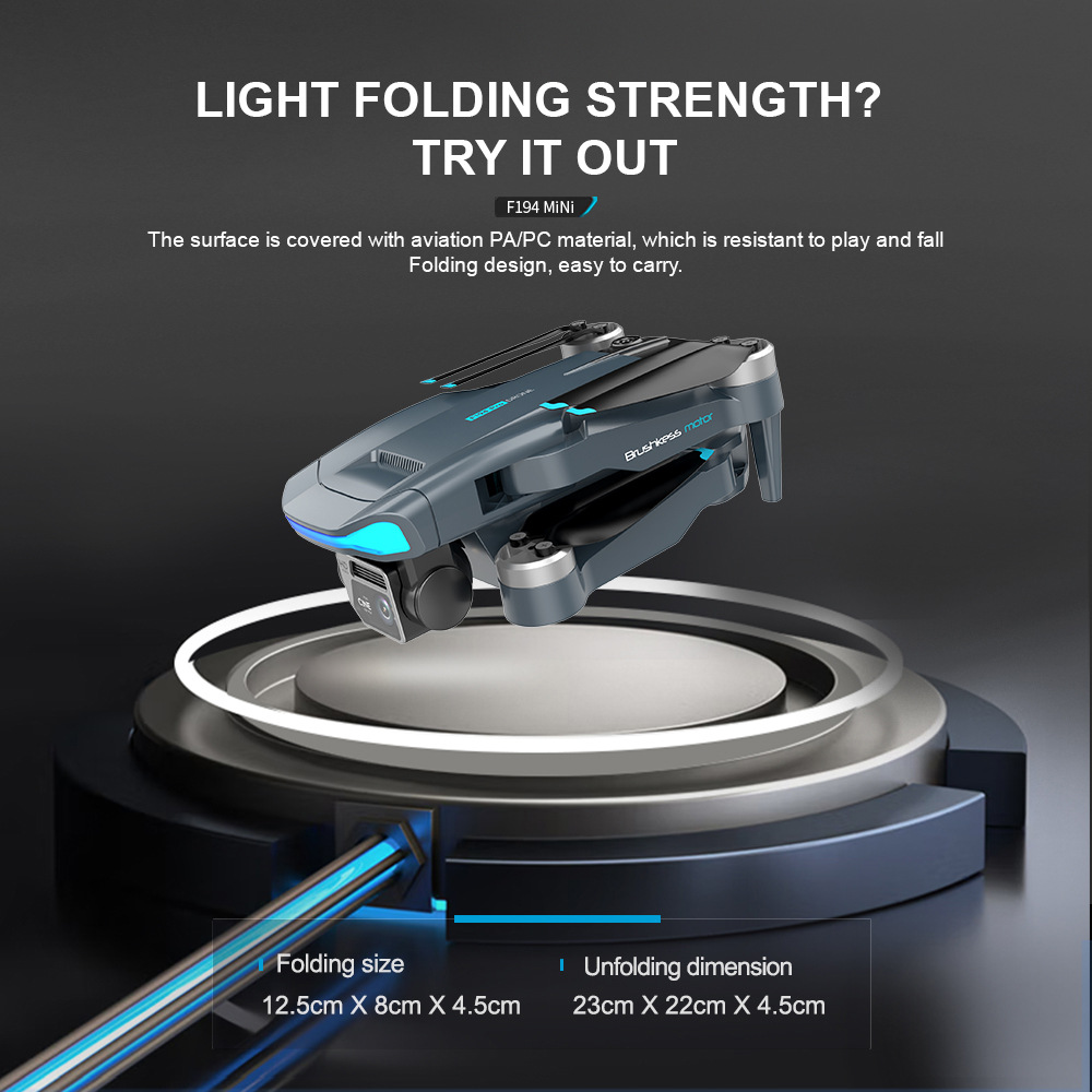 Foldable Mini Drone F194 with GPS and Dual Camera Aerial Photography Remote Control Aircraft