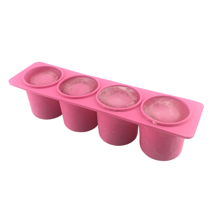 Pink Orange Fun Silicone Ice Cube Trays , Novelty Silicone Ice Molds Lightweight