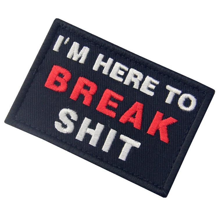 Embroidery Polyester Velcro 5cm Tactical Patch For Vests Bags