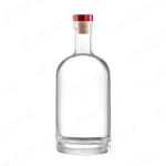 Glass Collar 500ml 700ml 750ml Round Barrique CT Spirit Glass Bottle for OEM/ODM
