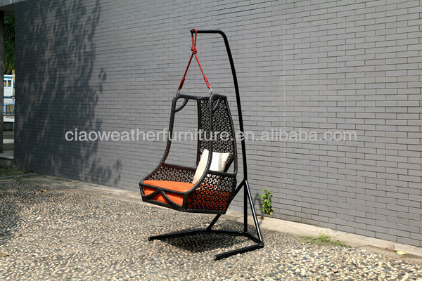 Outdoor Swing Hanging Chair Metal Rattan Mail Packing N for Backyard Swing and Outdoor