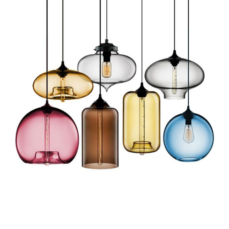 Coloured glass pendant lights For Kitchen Bar Restaurant Lighting (WH-GP-02)