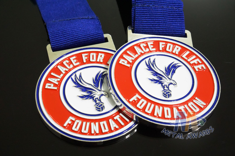 Football Sports Awards And Medals Die Casting Soft Enamel And Imitation Hard Enamel With Ribbon