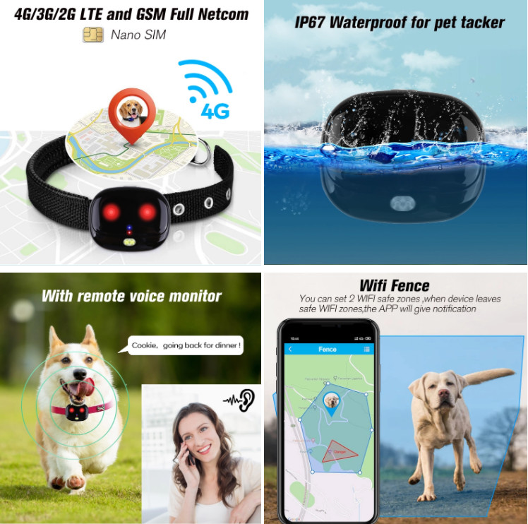 Dog Pet GPS Tracker Locator Long Standby With Usb Rechargeable