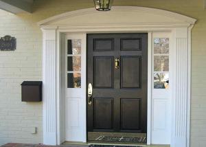 China Mahogany Solid Wood Carved Doors , Single Wooden Door Designs For Indian Homes wholesale