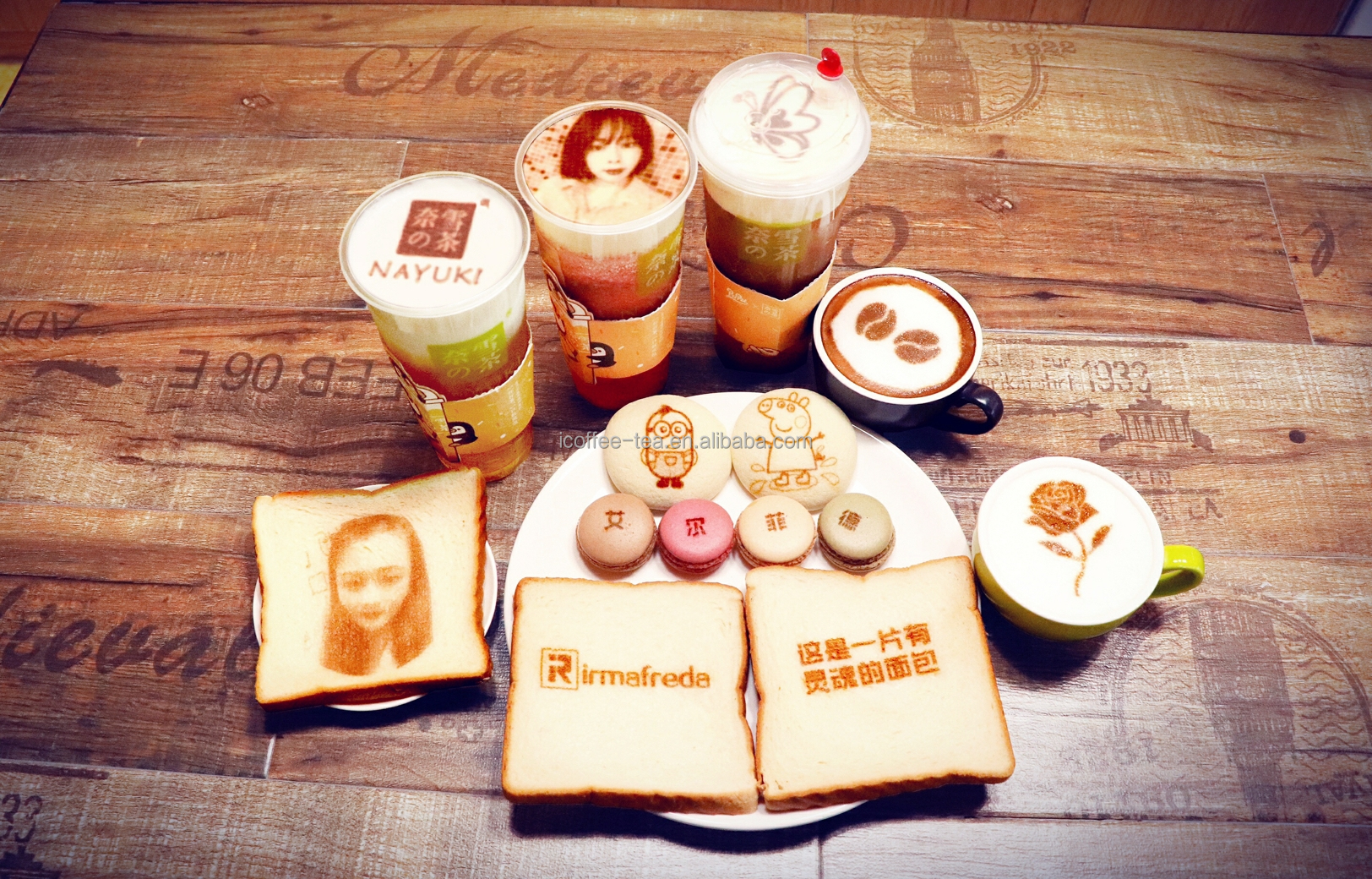 Cup Dia 4cm-10cm Latte Foam Printer Coffee Selfie Printer 60W