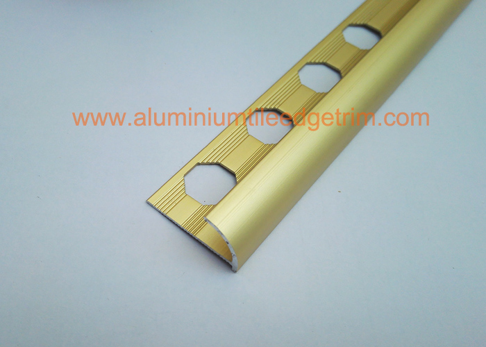 anodized matt gold aluminium round edge tile trim