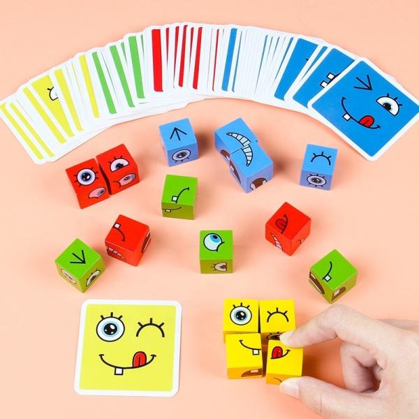 Two Person Wooden Magic Cube with Bell Building Blocks 215*215*55mm Early