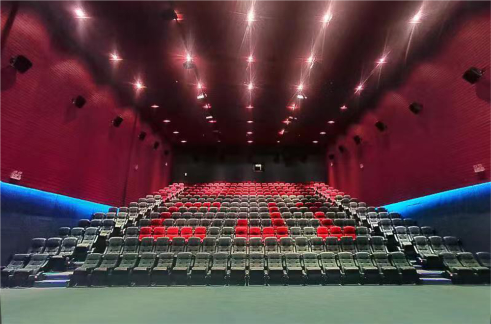 Office Building Theater Seating Durable Fabric Cover and Wooden Frame for Experience
