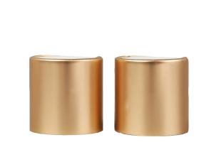 China Delicate Cosmetic Bottle Caps Matt Gold Aluminum Disc Top Cap wholesale