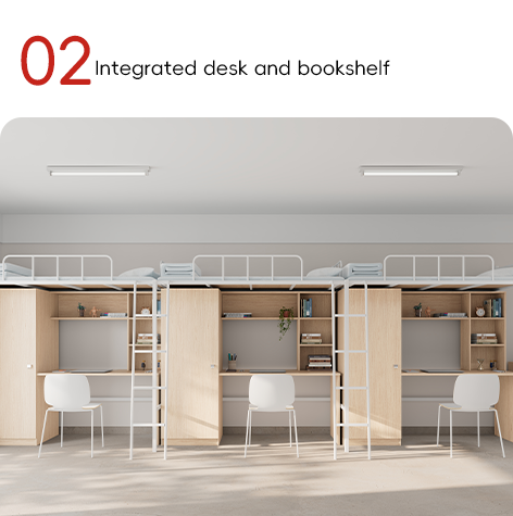 4000 X 900 X 2120mm Adult Metal Frame Bunk Beds With Desk Support customization